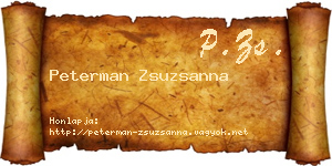 Peterman Zsuzsanna névjegykártya